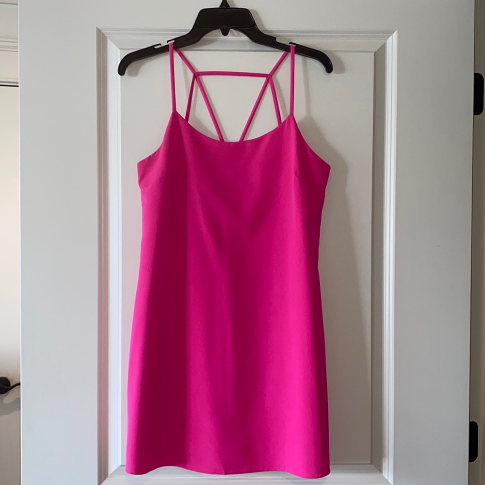 Skies Are Blue bright pink cocktail dress